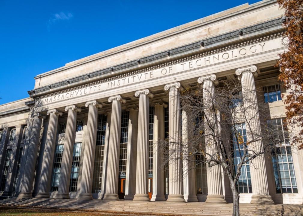 #3. Massachusetts Institute of Technology A historic building at MIT with Greek architecture.