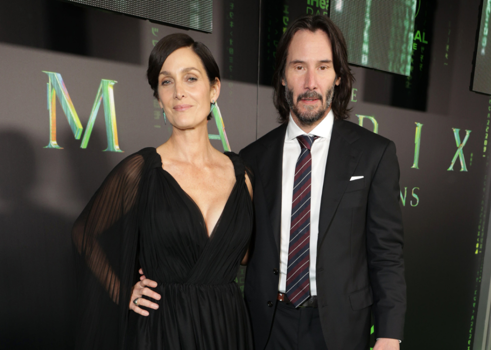 Carrie-Anne Moss, Keanu Reeves at the US premiere of "The Matrix Resurrections."