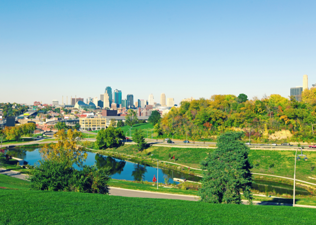 The Kansas City, MO skyline.