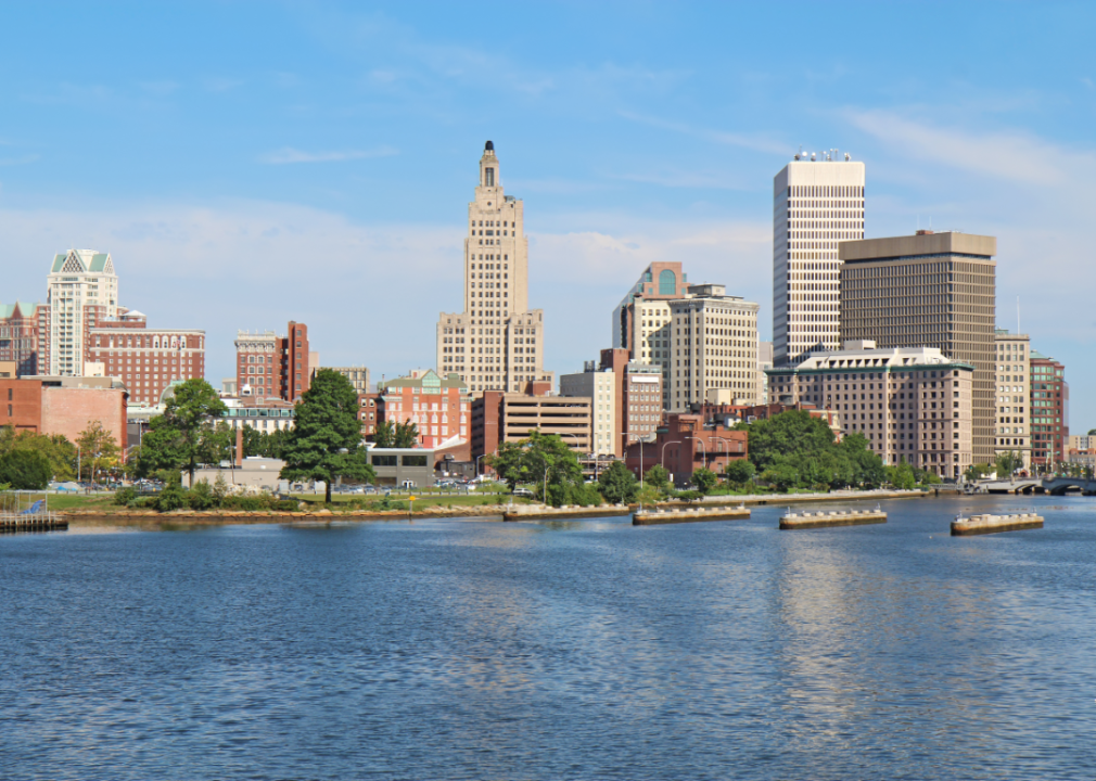 The Providence, RI skyline.