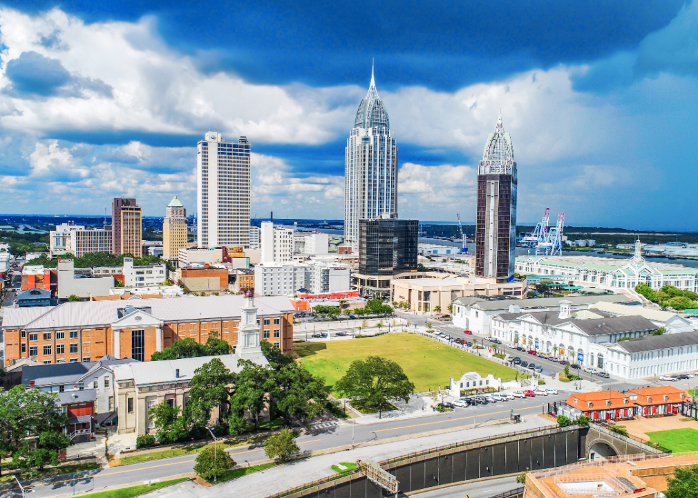 The downtown Mobile skyline.