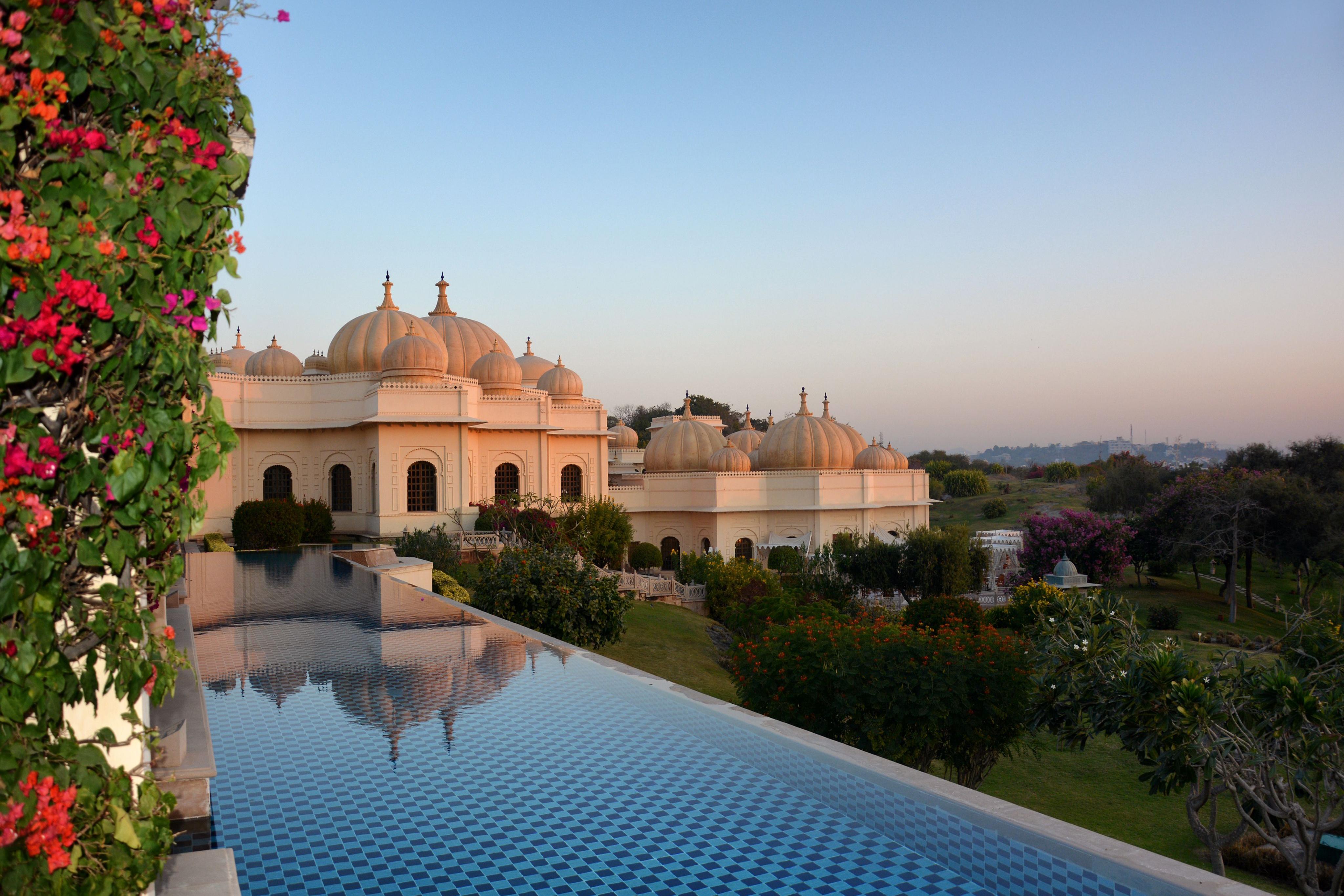 Infinity pool at the Oberoi Udaivilas Hotel in Udaipur, India.