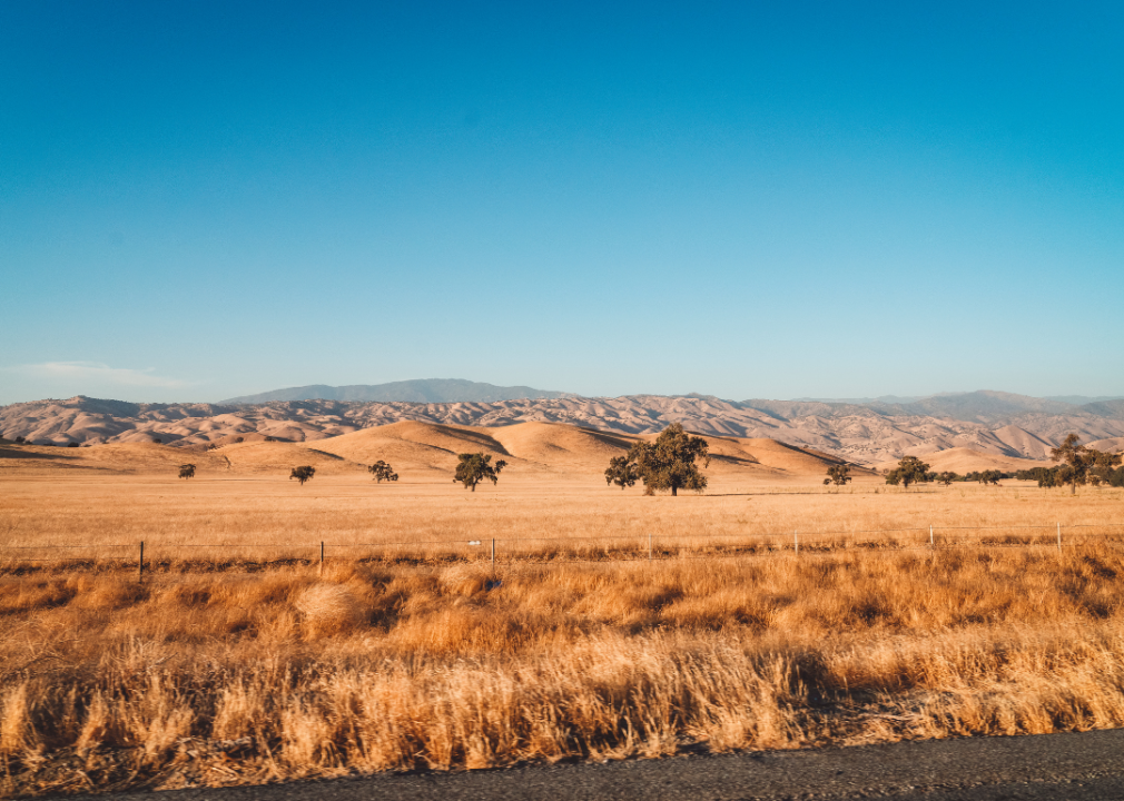 Open valley in Kern County in California.