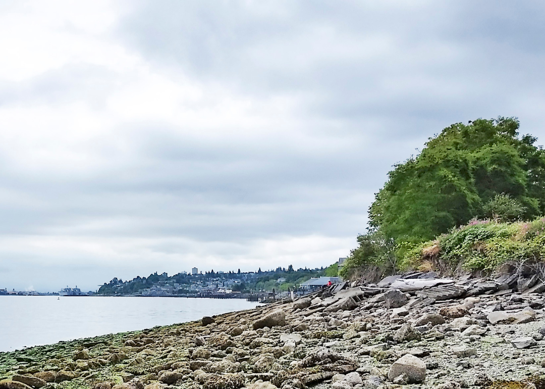 A rocky beach on Puget Sound in Tacoma.