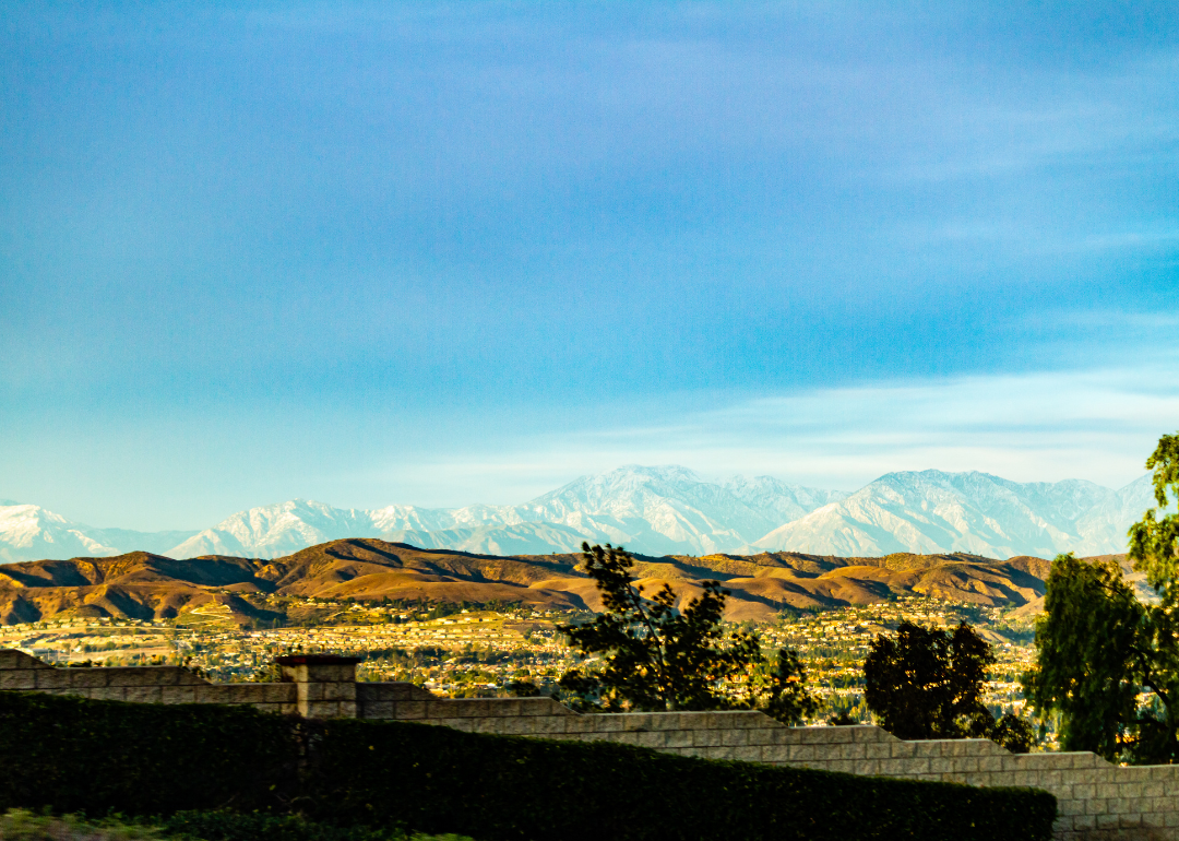 Mountains above the hills of Anaheim.