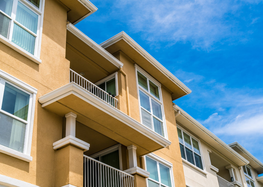 Exterior view of an apartment complex