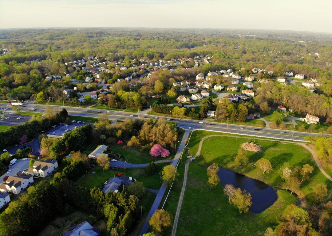 Aerial view of Pike Creek in Delaware