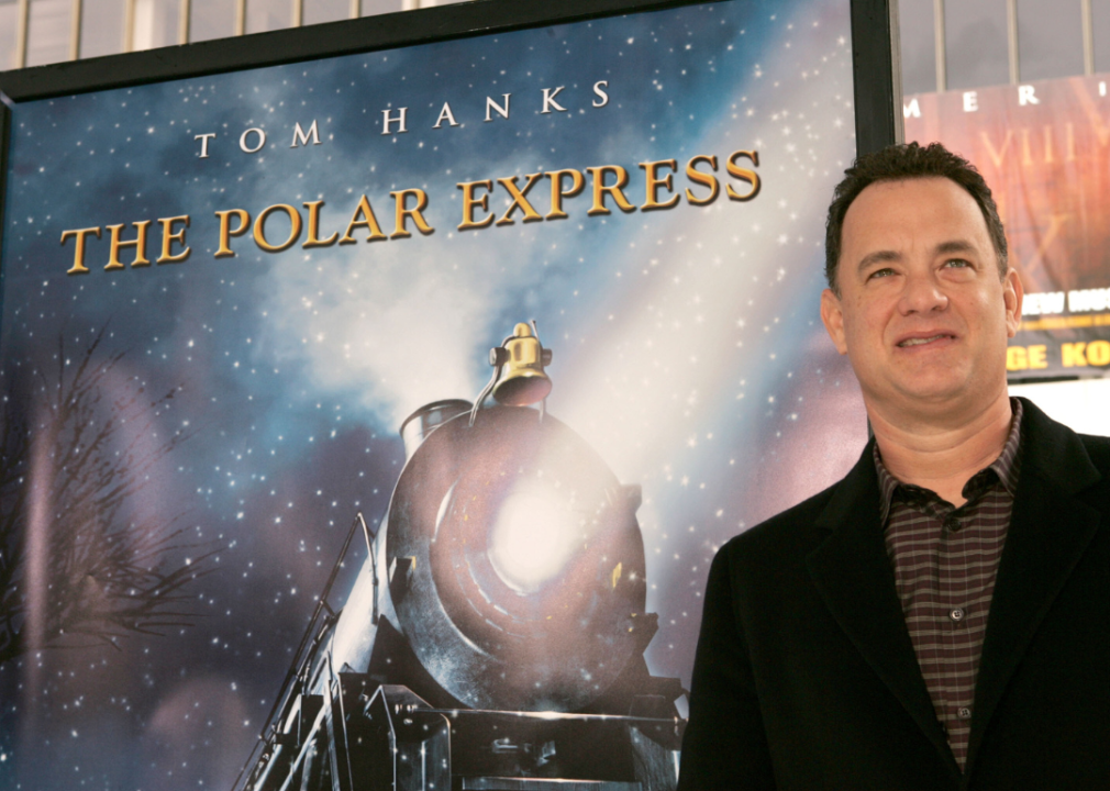 Tom Hanks arrives at the premiere of "The Polar Express" and the Grauman