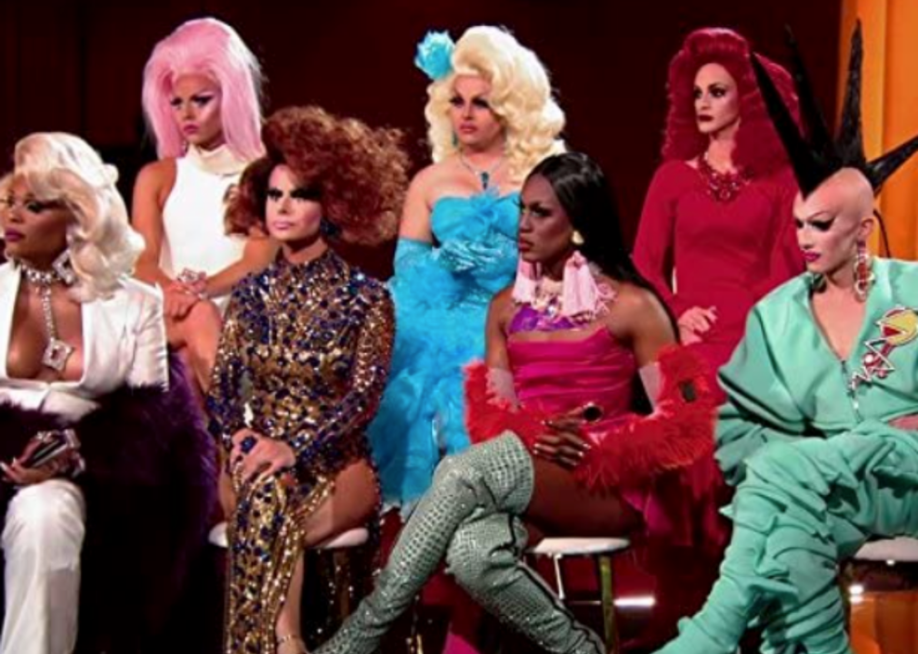 Contestants gathered in full drag
