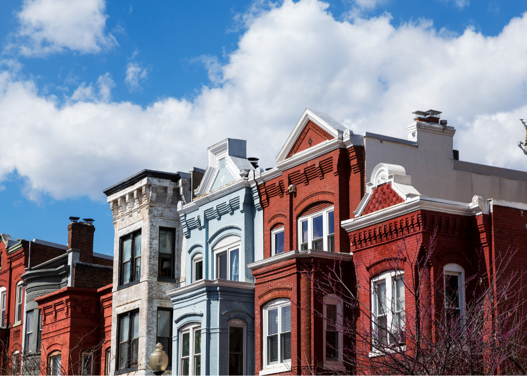 A line of row houses in Washington DC