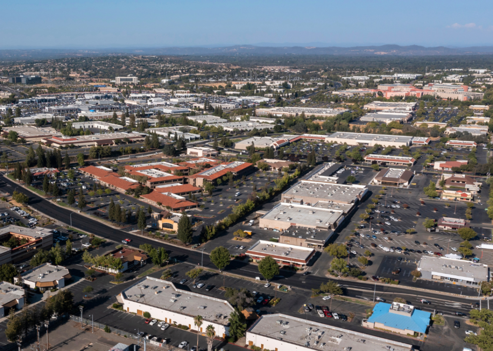 Aerial view of Roseville, California.