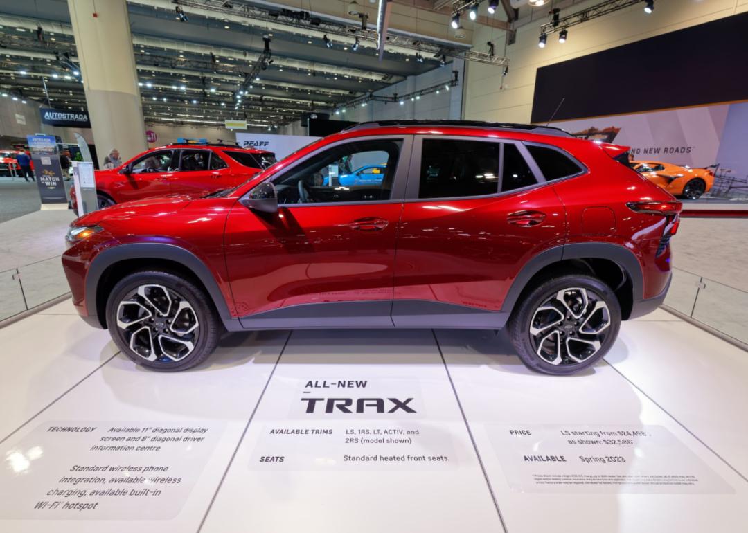 A red Chevrolet Trax.
