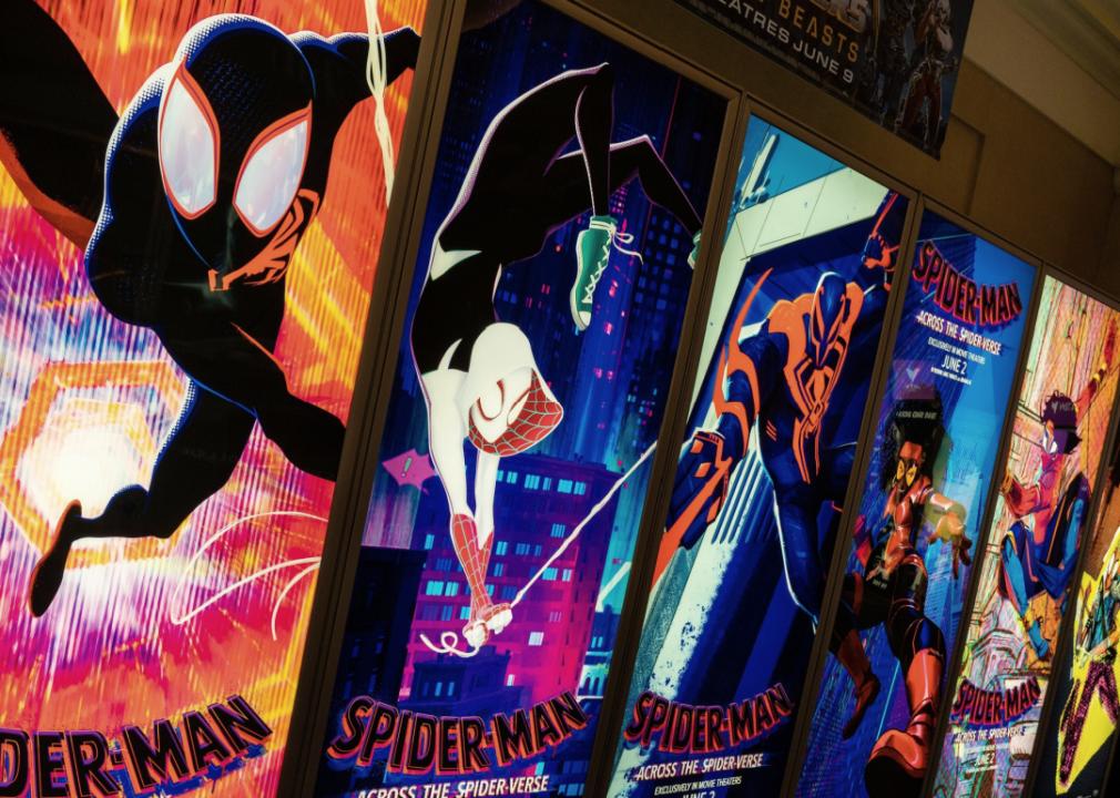 Spider-Man posters at the 2023 Cinemacon show.