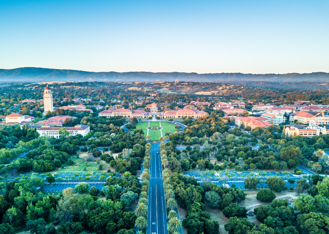 Aerial view Stanford campus.