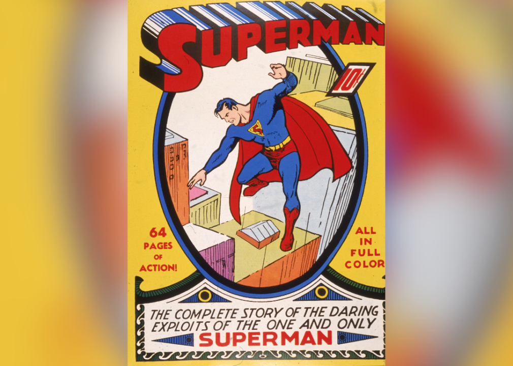Cover art for the 'Superman' comic book, 1930s. 