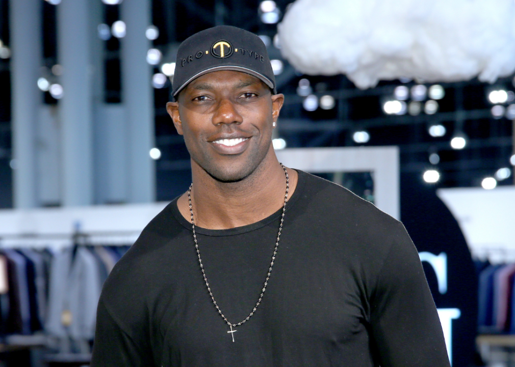 Terrell Owens dressed in black at an event