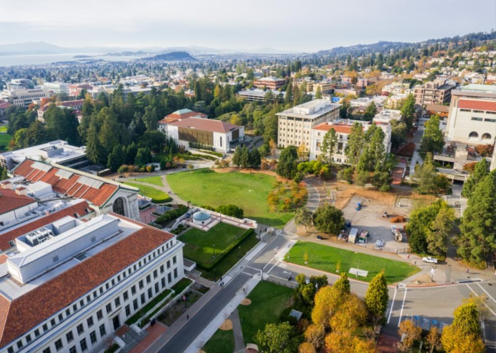 #40. University of California-Berkeley An aerial view of UC Berkeley.