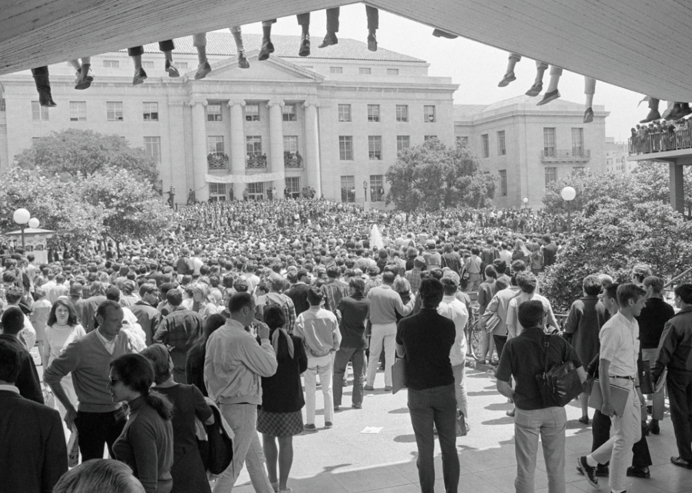 Thousands of students attend an anti-draft protest