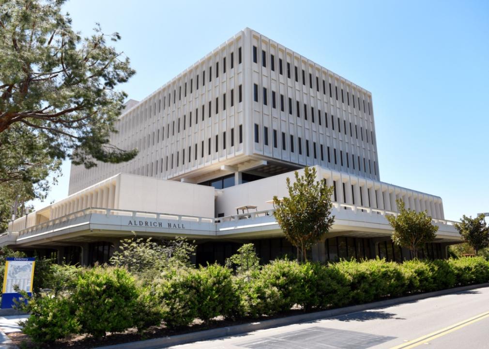 Aldrich Hall on the campus of the University of California Irvine.