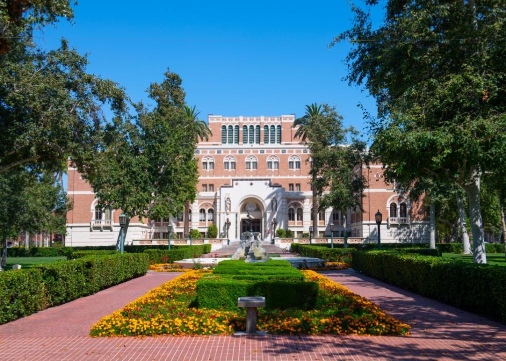 The Edward L. Doheny Jr. Memorial Library on University of Southern California in downtown Los Angeles.