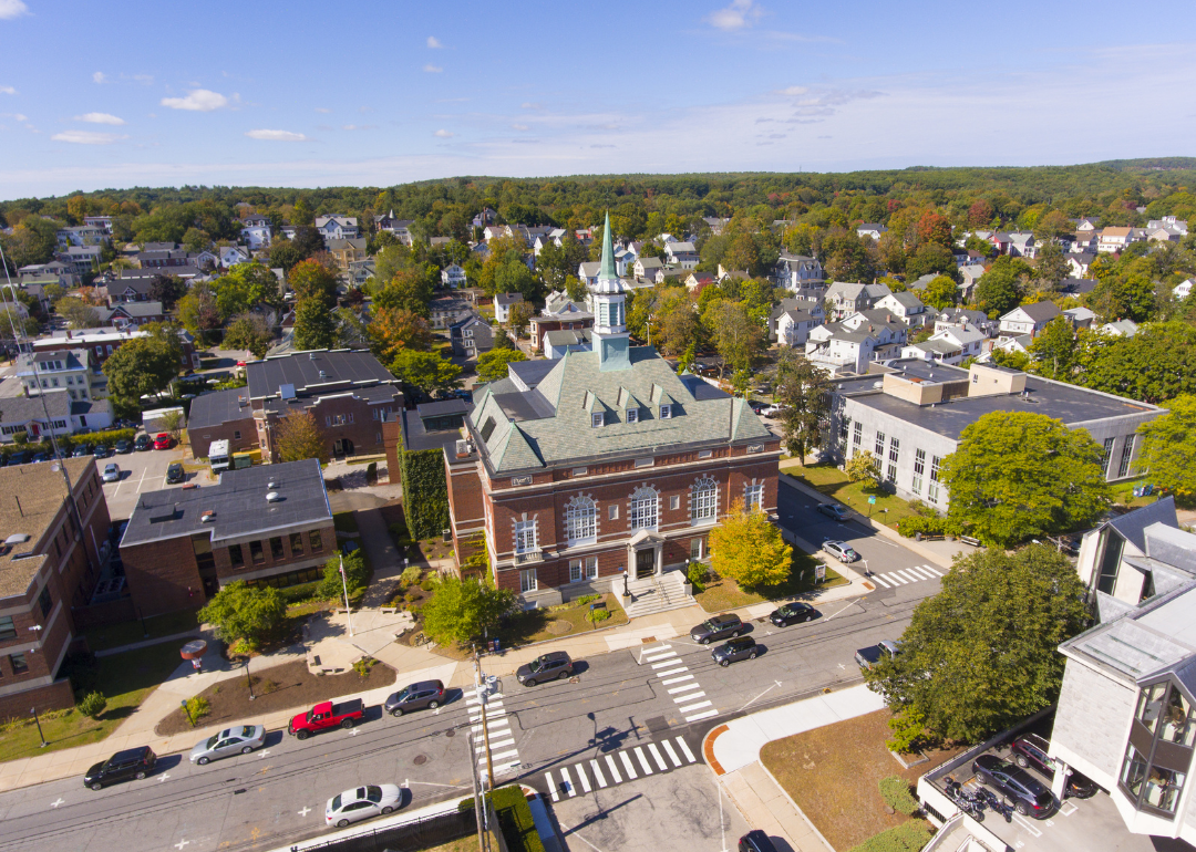 An aerial view of downtown Concord, New Hampshire.