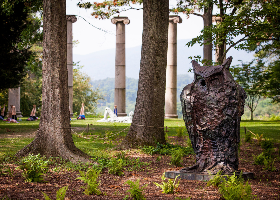 Sculptures at Storm King Art Center on a summer day.