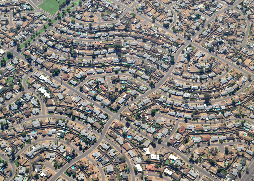 An aerial view of a neighborhood in Phoenix.