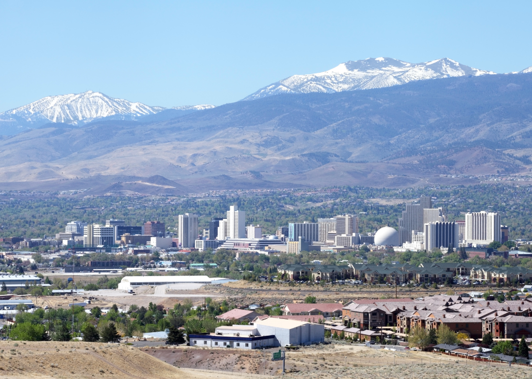 Reno, Nevada, and the mountains in the distance.