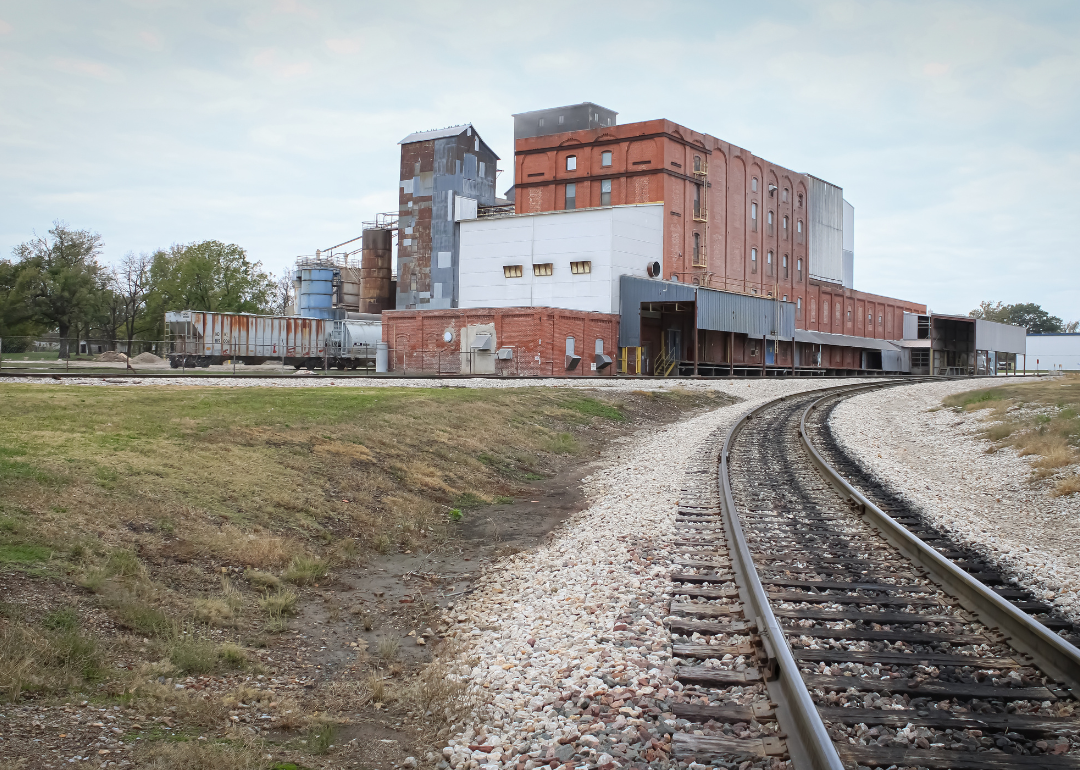 An industrial building along the railroad tracks in Coffeyville.