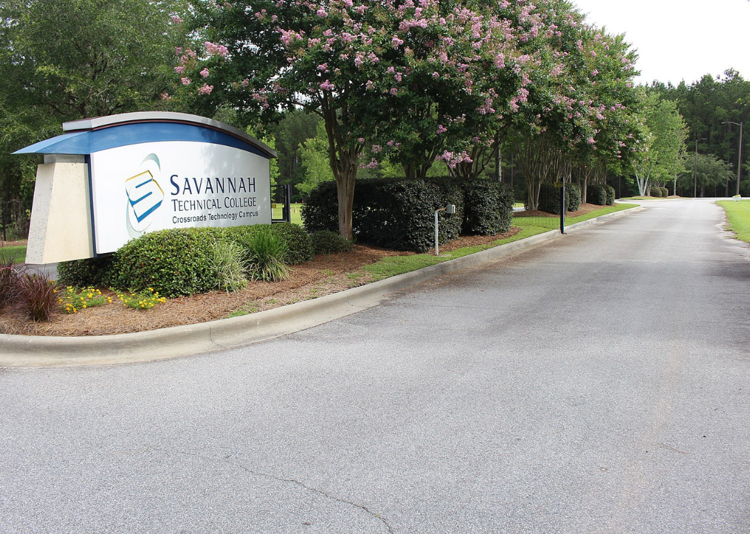 The Crossroads Technology campus entrance at Savannah Technical College.