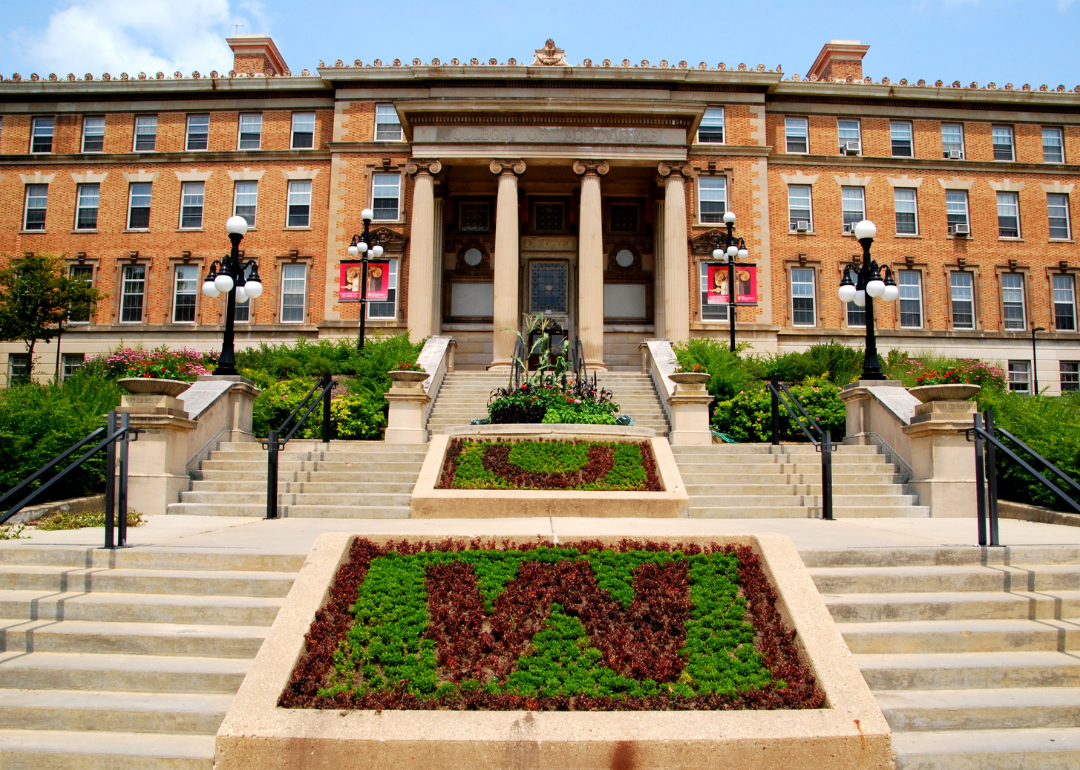 The entrance to the agriculture building at the University of Wisconsin.