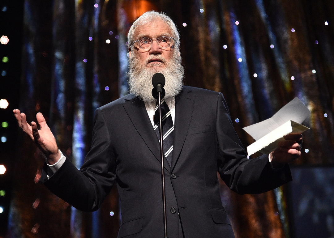 David Letterman speaking onstage during the 32nd Annual Rock & Roll Hall Of Fame Induction Ceremony at Barclays Center on April 7, 2017, in New York City. 