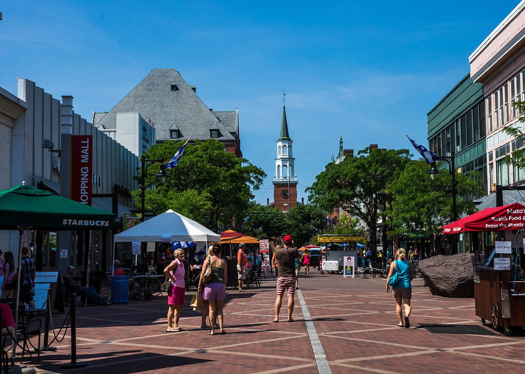 A street-level view of Burlington, Vermont.