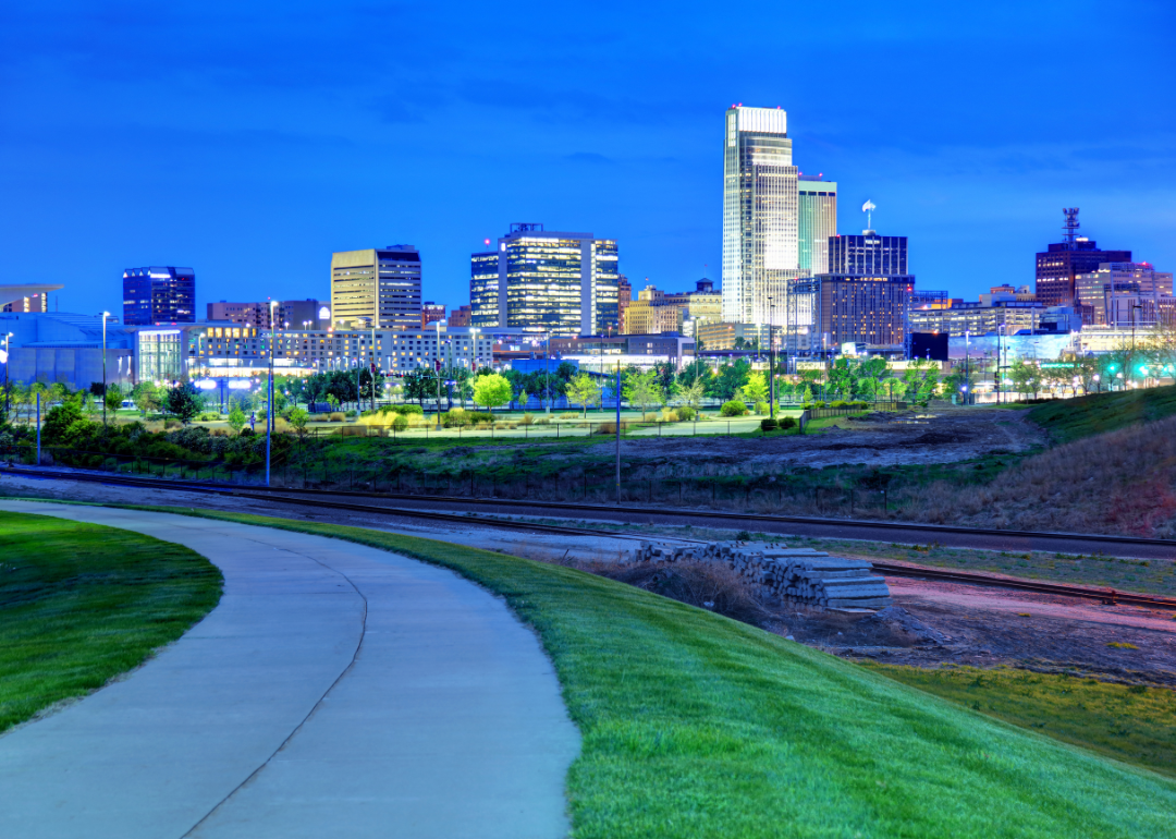 The Omaha skyline at night.