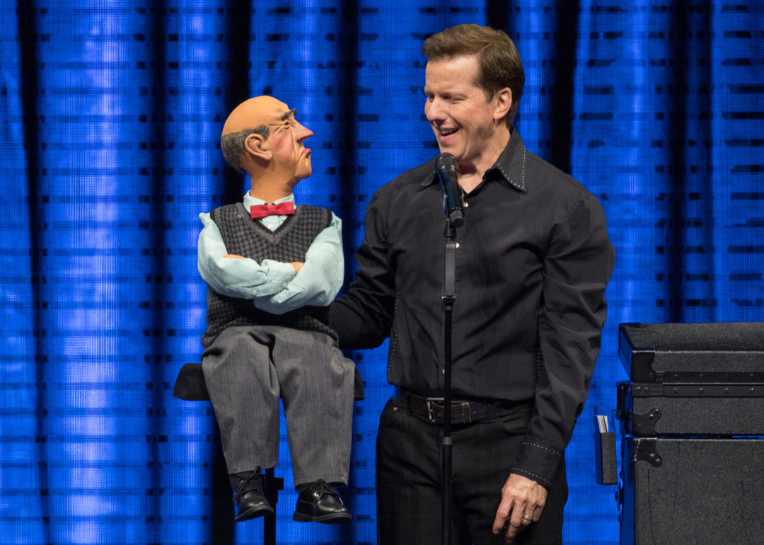 Comedian/ventriloquist Jeff Dunham performing onstage during the 