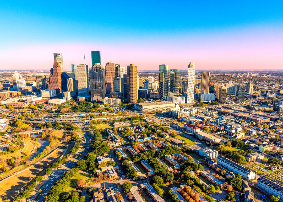 An aerial view of Houston.
