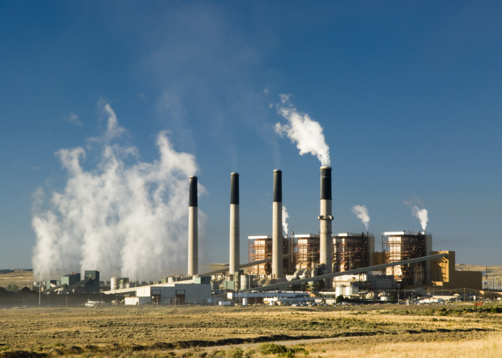 A coal fired electric power plant in Wyoming
