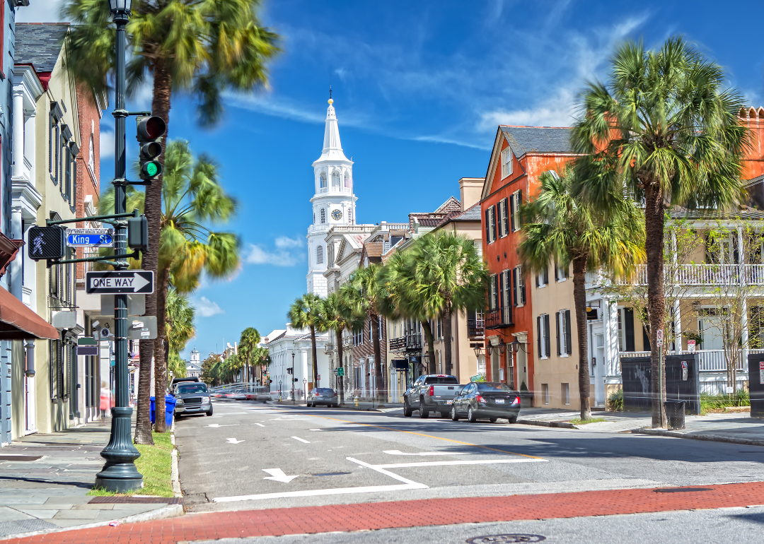 St. Michaels Church and Broad St. in Charleston, South Carolina.