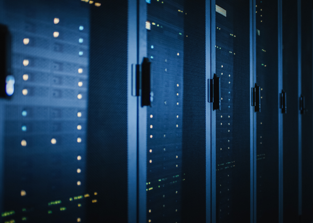 Server racks in a modern data center.