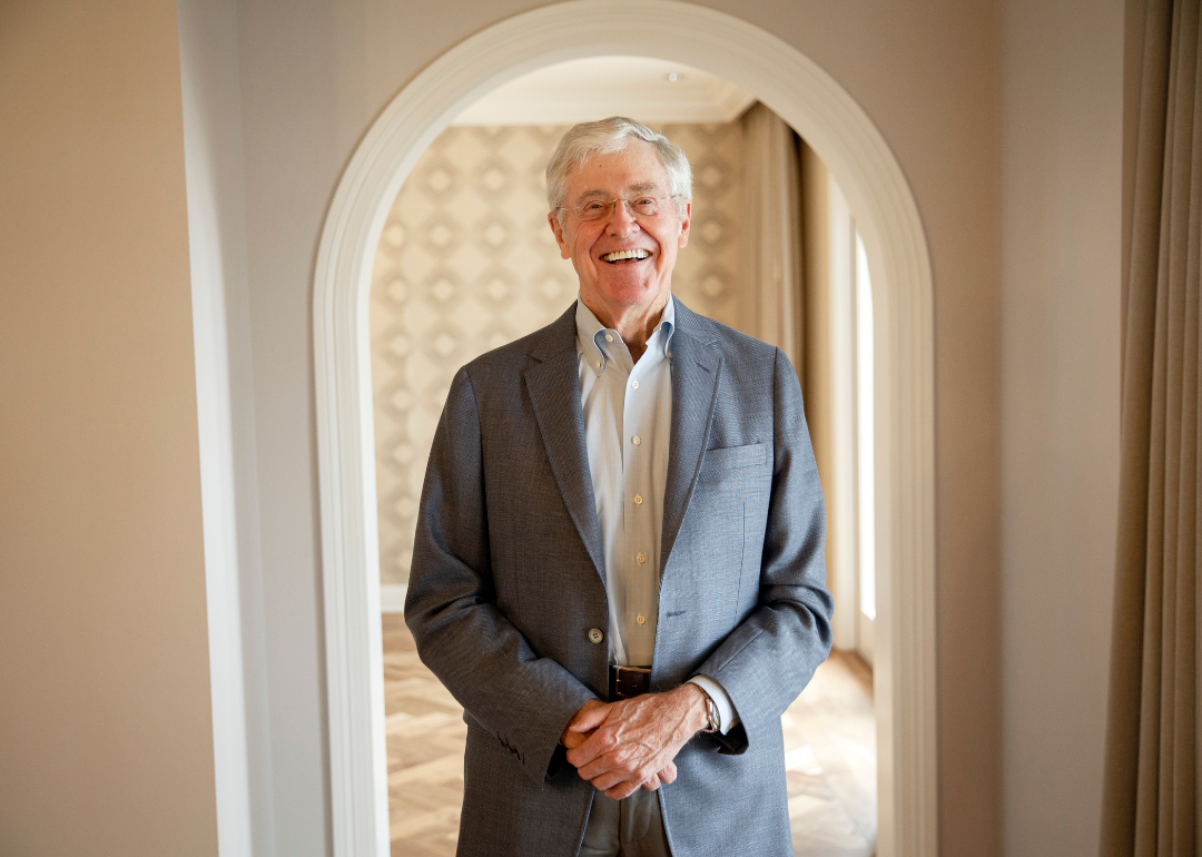 Charles Koch standing for a portrait after an interview with the Washington Post at the Freedom Partners Summit on Monday, August 3, 2015, in Dana Point, California.