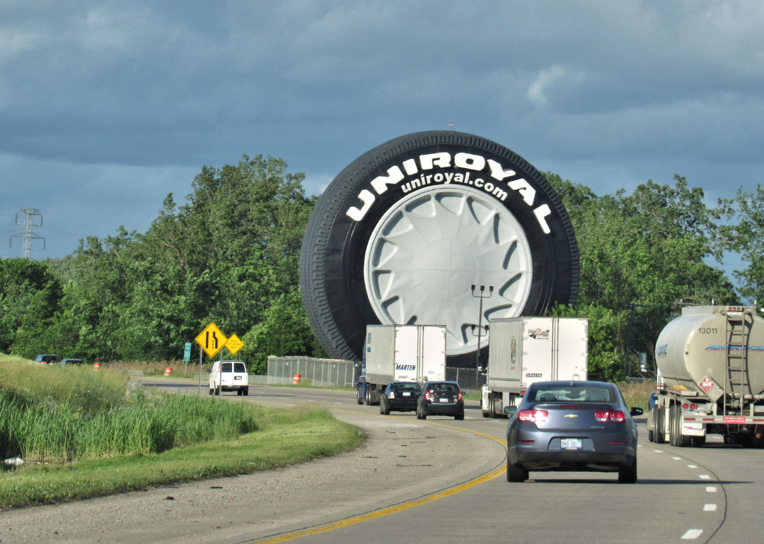 The giant Uniroyal tire greeting eastbound motorists on Interstate 94 outside Detroit.