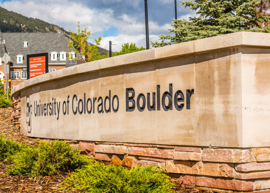 The entrance sign for the University of Colorado Boulder.