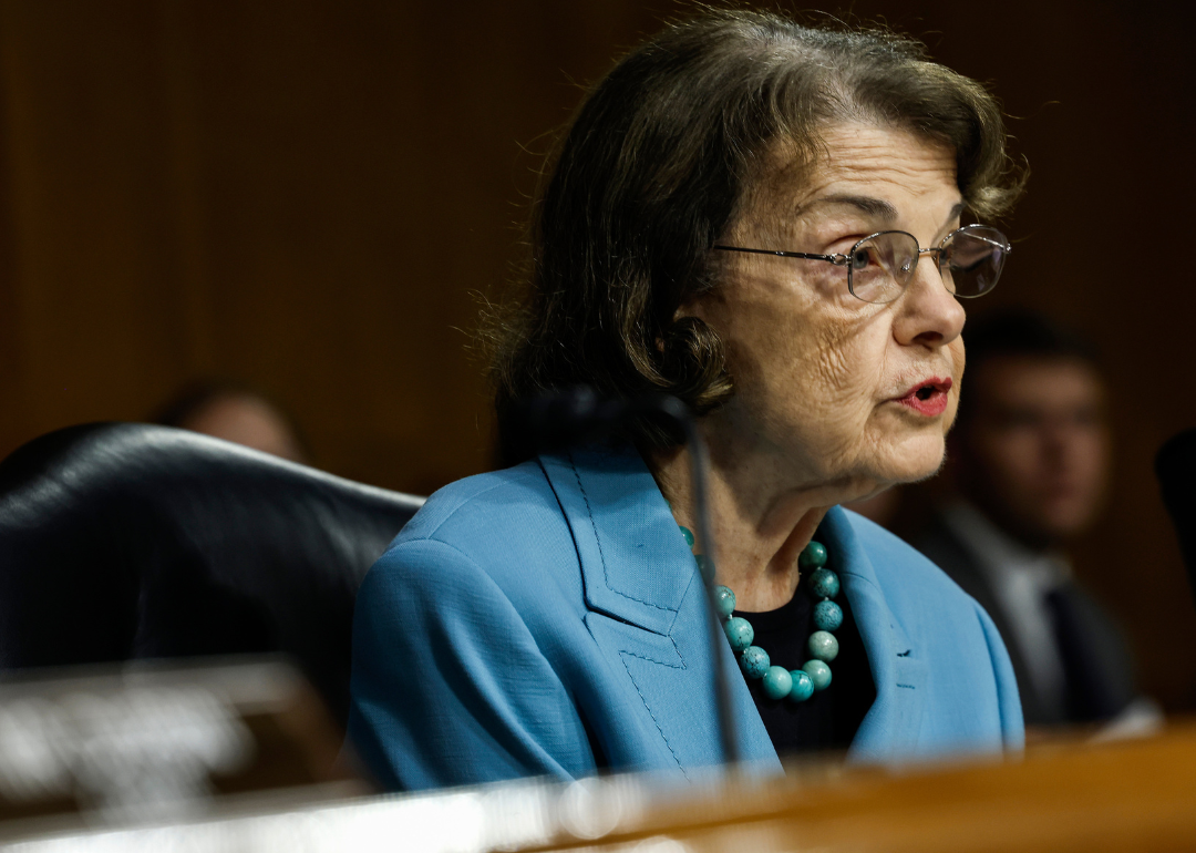 Sen. Dianne Feinstein (D-CA) speaking during a hearing with the Senate Judiciary Committee in the Dirksen Senate Office Building on July 12, 2022.