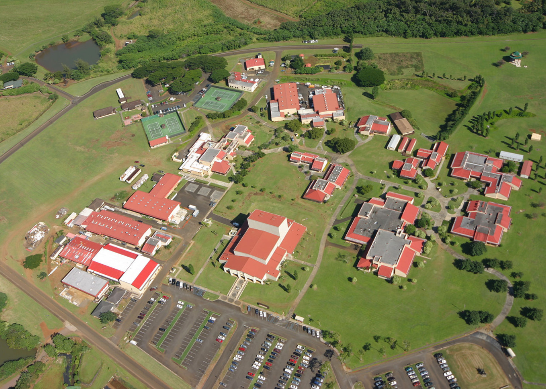 An aerial view of the Kauai Community College campus.