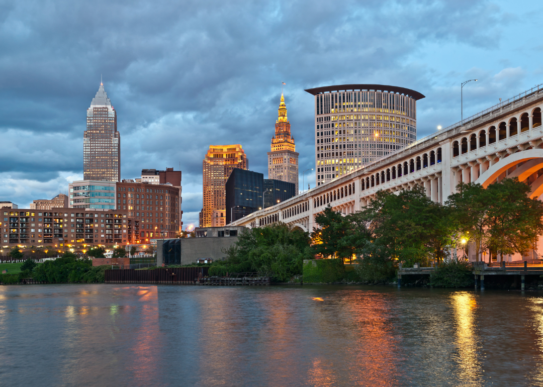Cleveland's skyline as seen from across the river. 