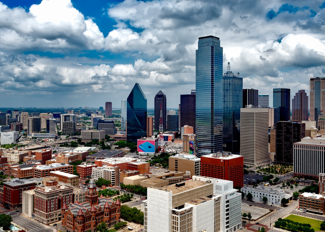 An aerial view of Dallas.