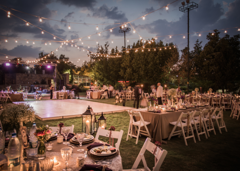 An outdoor wedding venue