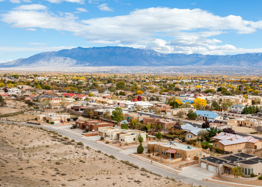 A residential neighborhood in Albuquerque, New Mexico.