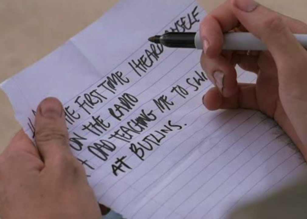 Charlie (Dominic Monaghan) writes down the best moments of his life in Lost, Season 3, Episode 21