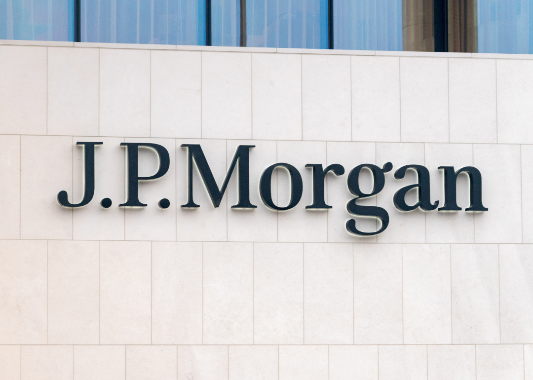 A sign for JP Morgan on its office building in Dublin, Ireland.